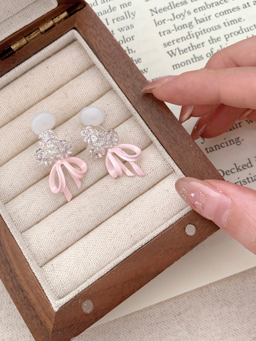 Bridal Bouquet | Floral Ribbon Clip-on Earrings