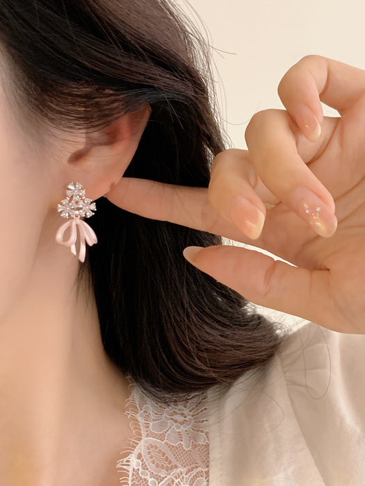 Bridal Bouquet | Floral Ribbon Clip-on Earrings