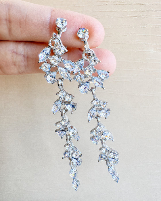 Milkway | Starry Cascade Long Drop Clip-on Earrings